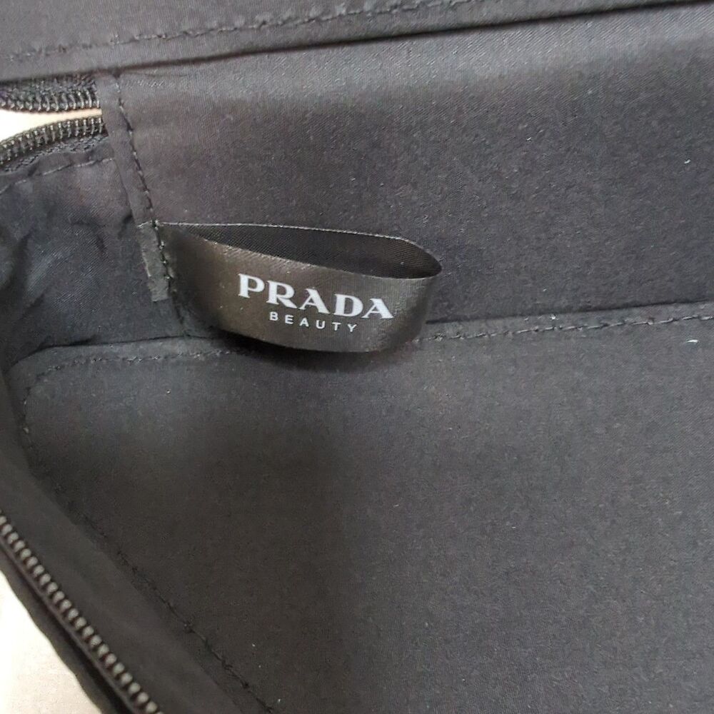 PRADA PARADOXE BEAUTY Makeup Bag Pouch Pink Black Triangle Travel Cosmetic Case - Picture 7 of 9